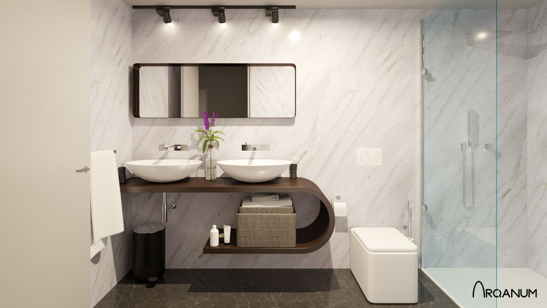 Two residential buildings in Valencia, bathroom